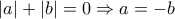 |a|+|b|=0 \Rightarrow a=-b