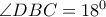 \angle DBC=18^0