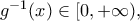 g^{-1}(x)\in [0,+\infty ),