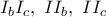 I_{b}I_{c},\ II_{b},\ II_{c}