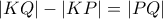 |KQ|-|KP|=|PQ|