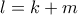 l=k+m