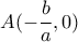 \displaystyle{A(-\frac{b}{a},0)}