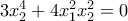 3x_2^4+4x_1^2x_2^2=0