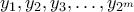 y_1,y_2,y_3,\ldots,y_{2^m}