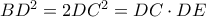 BD^2=2DC^2=DC\cdot DE