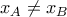 x_{A}\neq x_{B}