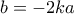 b = -2ka
