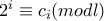 2^i\equiv c_i (mod l) 2^i\equiv c_i (mod l)