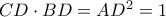 CD\cdot BD=AD^{2}=1