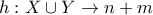 h: X \cup Y \to n+m
