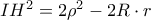 IH^2=2\rho^2 - 2 R\cdot r