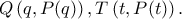 \displaystyle Q\left( {q,P(q)} \right),T\left( {t,P(t)} \right).