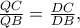 \frac{QC}{QB}=\frac{DC}{DB}, 