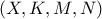 \left( X,K,M,N \right)
