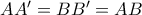 AA'=BB'=AB