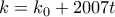 k=k_0+2007t