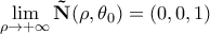 \mathop{\lim}\limits_{\rho\to+\infty}{\bf{\tilde{N}}}(\rho,\theta_0)=(0,0,1)