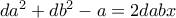da^2+db^2-a=2dabx