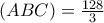 (ABC)=\frac{128}{3}