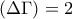 (\Delta\Gamma)=2