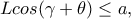 Lcos(\gamma+\theta)\leq a,