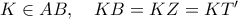 K \in AB ,\quad KB=KZ=KT'