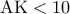  \displaystyle {\rm A}{\rm K} < 10