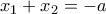 x_1 + x_2 = -a