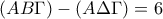 \left(AB\Gamma  \right)-\left(A\Delta \Gamma  \right)=6