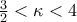 \frac{3}{2}<\kappa <4