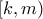[k,m)