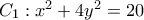 {C_1}:{x^2} + 4{y^2} = 20
