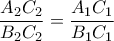 \dfrac{A_2C_2}{B_2C_2}=\dfrac{A_1C_1}{B_1C_1}