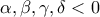 \alpha ,\beta ,\gamma ,\delta  < 0