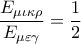 \displaystyle \frac{E_{\mu \iota \kappa \rho }}{E_{\mu \varepsilon \gamma }}=\frac{1}{2}