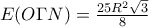 E(O\Gamma N)=\frac{25R^2\sqrt{3}}{8}