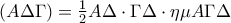 \left(A\Delta \Gamma \right)=\frac{1}{2}A\Delta \cdot \Gamma \Delta \cdot \eta \mu A\Gamma \Delta \left(A\Delta \Gamma \right)=\frac{1}{2}A\Delta \cdot \Gamma \Delta \cdot \eta \mu A\Gamma \Delta