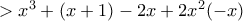 >x^3+(x+1)-2x+2x^2(-x)