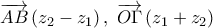 \displaystyle{ \overrightarrow{AB}\left ( z_2-z_1 \right ), \; \overrightarrow{O\Gamma}\left ( z_1+z_2 \right )}
