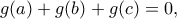 g(a)+g(b)+g(c)=0,