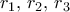 r_1,\,r_2,\,r_3