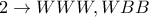 2\rightarrow WWW, WBB 2\rightarrow WWW, WBB