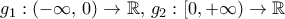 g_1: (-\infty, \, 0) \to \mathbb R, \, g_2: [0, +\infty) \to \mathbb R