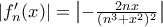 \left|{f_{n}^{\prime}(x)}\right|=\big|{-\frac{2nx}{({n^3+x^2})^2}}\big| \left|{f_{n}^{\prime}(x)}\right|=\big|{-\frac{2nx}{({n^3+x^2})^2}}\big|