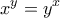 \displaystyle x^{y}=y^{x}