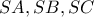 SA, SB, SC