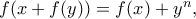 f(x+f(y)) = f(x)+y^{n} ,