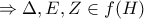 \Rightarrow \Delta,E,Z\in f(H)