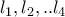 l_{1},l_{2},..l_{4} l_{1},l_{2},..l_{4}